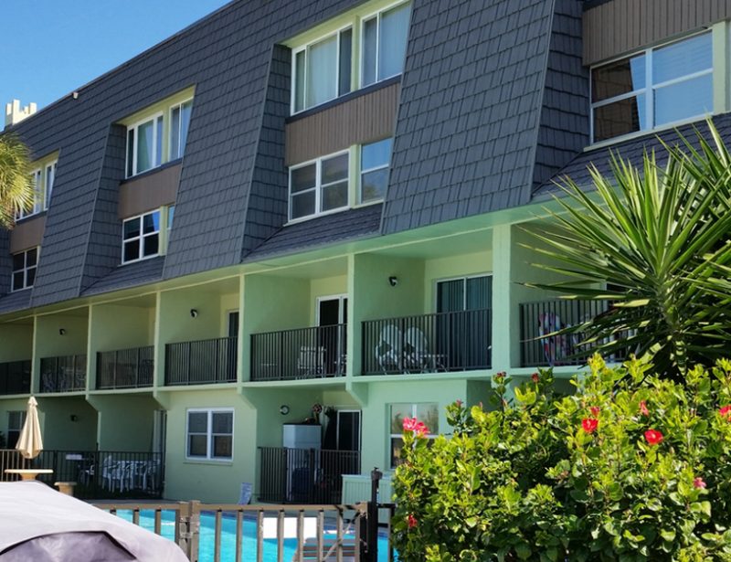 Condo building painting in progress