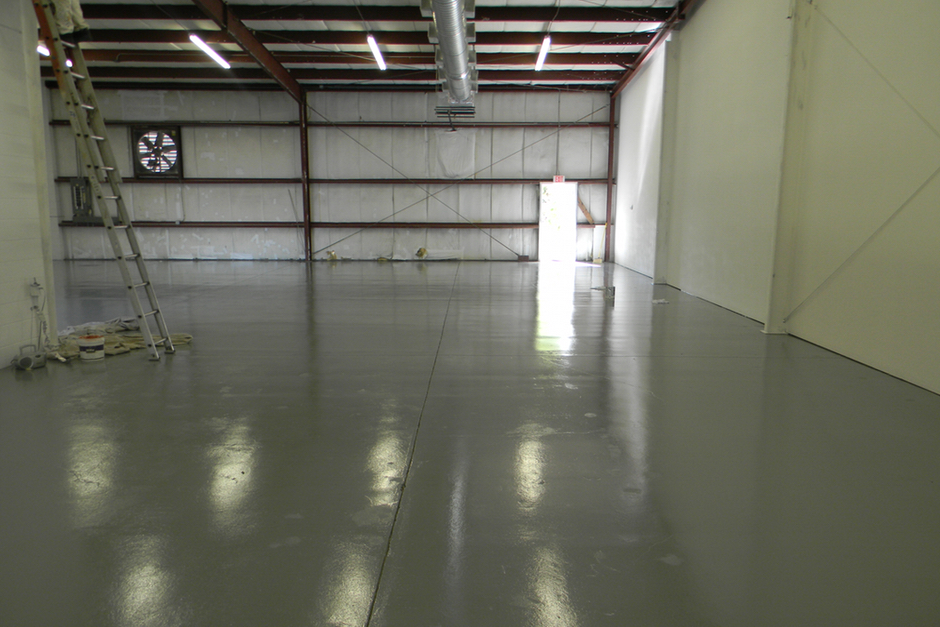 Floor coating project in progress