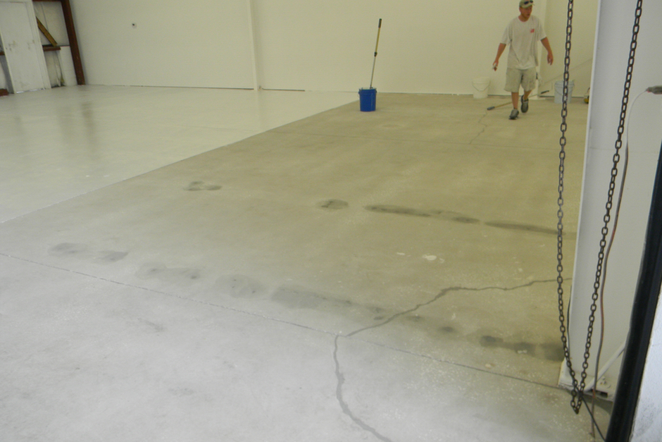Floor coating completed section
